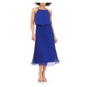 Sam Edelman Halter Neck Pleated Midi Dress size 4 NEW